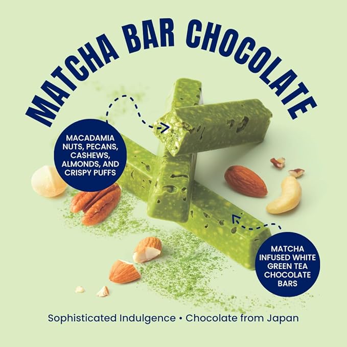 ROYCE' Matcha Bar Chocolate – Japanese Green Tea Treat from Hokkaido | Gourmet Snack for Gifting &amp Indulging | 12 Pieces