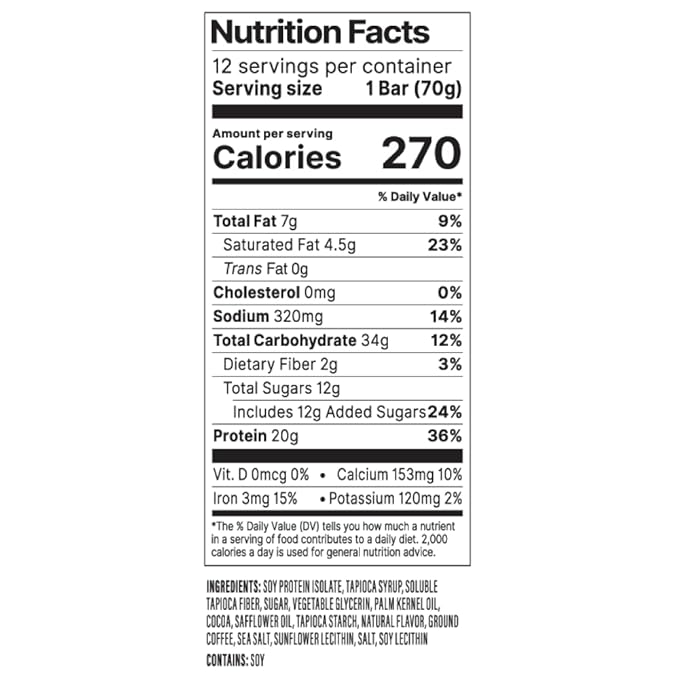 PROBAR Plant-Based Protein Bars – 20g Protein Gluten Free Non-GMO Dairy Free Vegan Snack No Sugar Alcohols Whole Food Ingredients Post Workout Energy Bar for Active Lifestyles (Coffee Crunch 12
