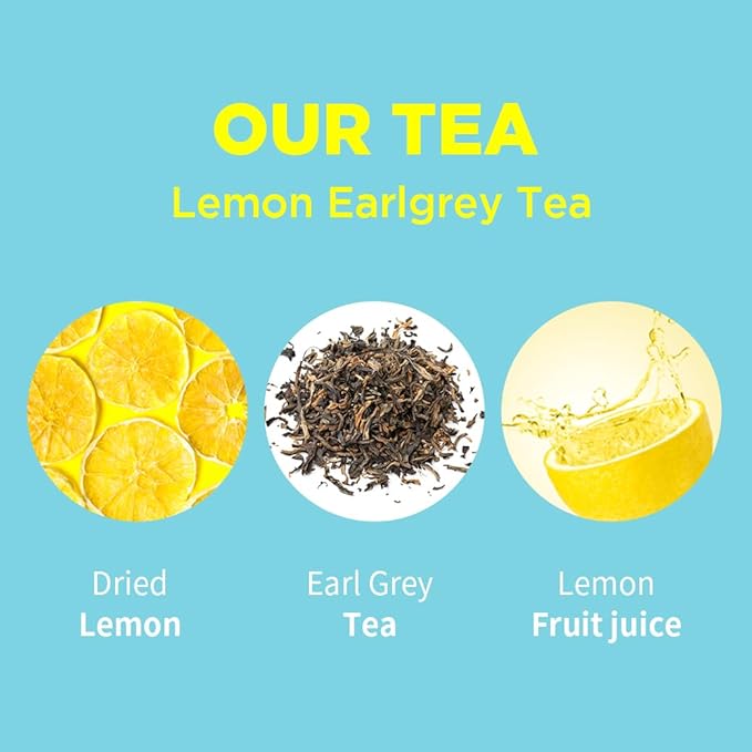 ROASTIQUE Lemon Earlgrey Black Tea with Real Dried Fruit – Premium Orgainc Tea Sweet Fruit Blend Hot or Iced Tea Eco-friendly PLA bags 8 Tea Bags