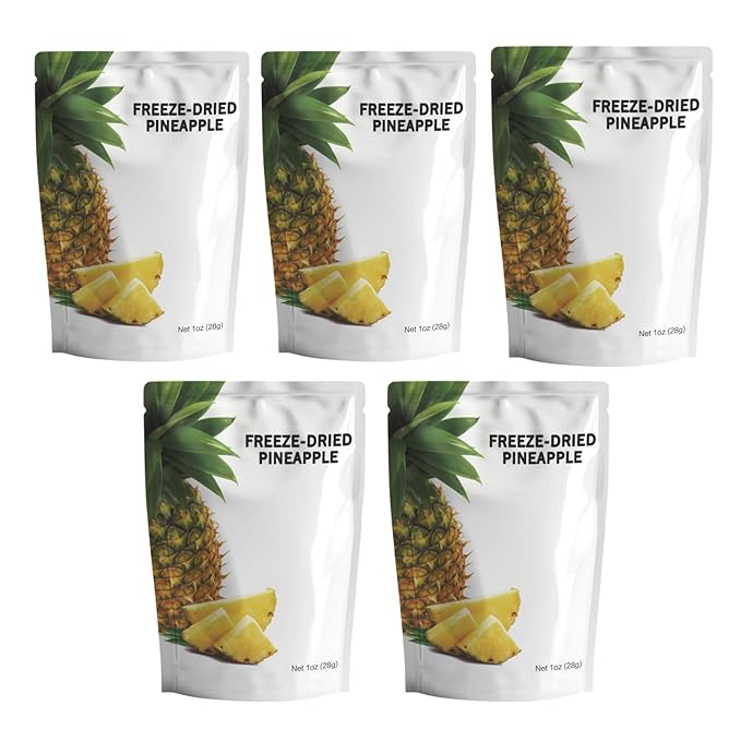 Wise Harvest Freeze-Dried Pineapple – Five 1oz Packs | Single Ingredient Snack | 100% Real Fruit No Sugar Added Just Crunch | Healthy Vegan Gluten-Free Snack for Kids &amp Adults