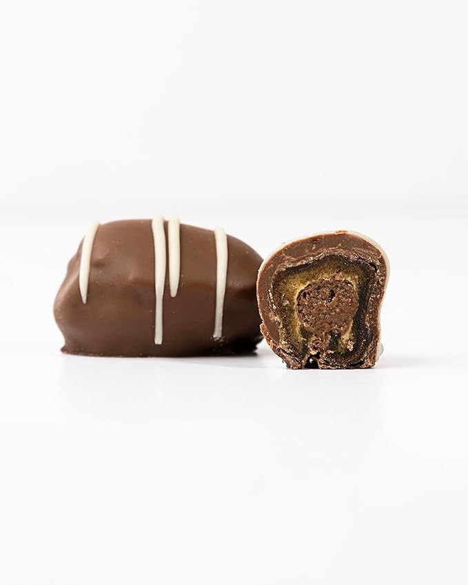 OMNIYA Delicacy – Chocolate Exquisite Dates Box (1 Count 16-Piece Medjool Dates) – Stuffed &amp Coated with Milk Chocolate Pistachio Caramel &amp Lotus – Premium Middle Eastern Gift