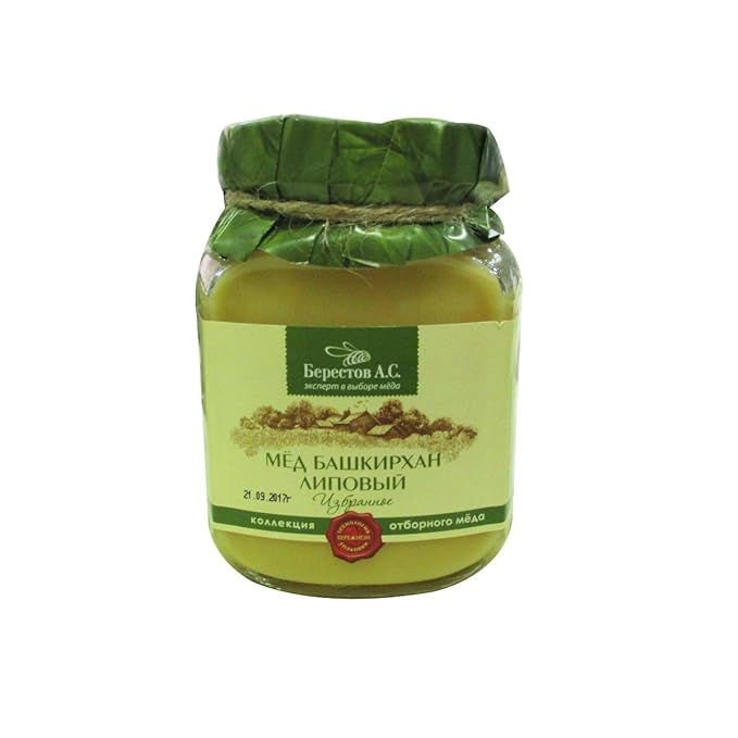 Berestov Premium Sweet White Linden Honey 500 Gram 17.74 Ounce
