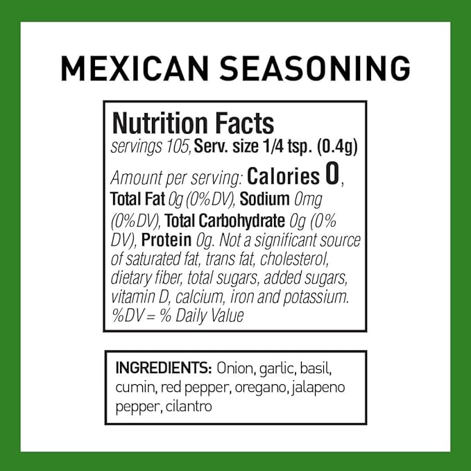 Spice Hunter Mexican Seasoning Blend Salt Free 1.5 Ounce (Pack of 6)