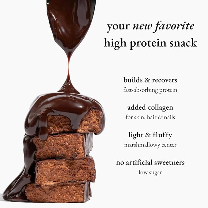 melō protein bars (12 count Mint)- high protein low sugar fluffy marshmallow-like center gluten free snack with no artificial sweeteners