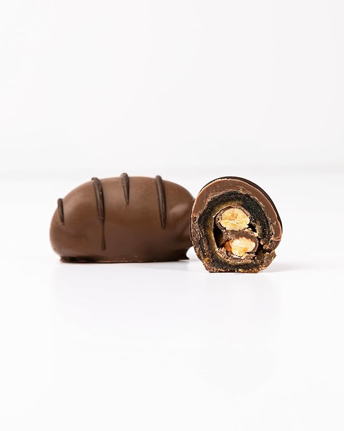 OMNIYA Delicacy – Chocolate Exquisite Dates Box (1 Count 16-Piece Medjool Dates) – Stuffed &amp Coated with Milk Chocolate Pistachio Caramel &amp Lotus – Premium Middle Eastern Gift