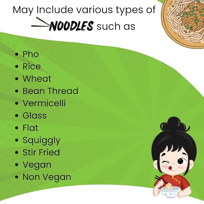 HCG Thai Ramen Noodles Variety Pack with Mama Soup and Wai Wai Quick Instant Noodle Pack of 15 with chopsticks 18 Piece Set