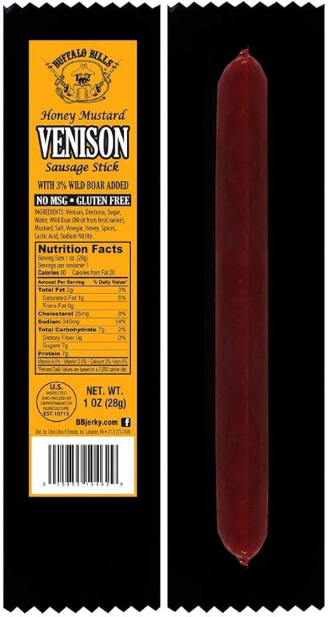 Buffalo Bills Exotic Game Meat Sausage Sticks (mixed 1oz sticks - elk venison and wild boar)