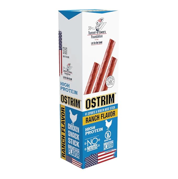 Ostrim (1.5oz) Chicken High Protein Snack Stick Ranch Flavor (Pack of 10)