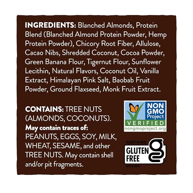 Human Food Bar | Chocolate Almond Coconut flavored Nutrition Bar (12 Count)