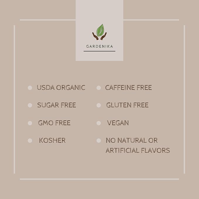 Gardenika Organic Loose Leaf Tea Sampler - Herbal Caffeine-Free Set - Ayurvedic Blend KSA Kosher No Natural or Artificial Flavors (5 Pack)