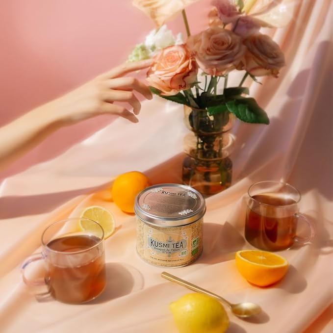 Kusmi Tea - Bouquet of Flowers No.108 - Organic Earl Grey Black Tea with Bergamot &amp Ylang Ylang - Flavored with Citrus - Robust Caffeinated Tea - Loose Leaf Tea - Tin Box of 3.5 oz