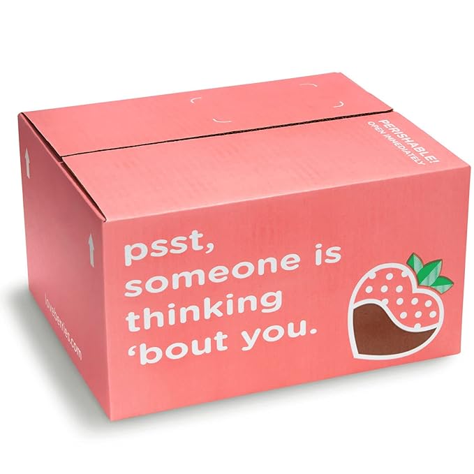 A Gift Inside Love Bites Dipped Strawberries - 9 Fun Size Berries for Valentine's Day Gift Birthday Thank You