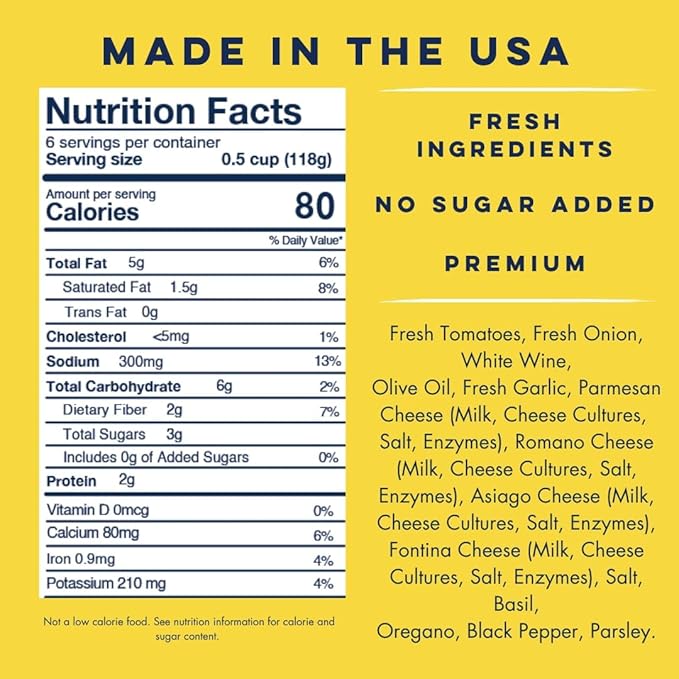 Yo Mama's Foods Keto Pasta Sauces - Pack of (6) - No Sugar Added Gluten Free Preservative Free Paleo Friendly and Made with Whole Non-GMO Tomatoes!