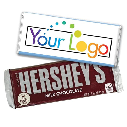 50 Pcs Personalized Candy Promotional Items Add Your Logo Chocolate Bars - Light Blue