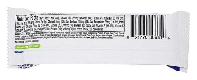Orgain Protein Bar Chocolate