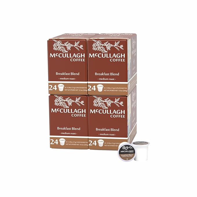 McCullagh Coffee Breakfast Blend Single Serve Coffee 96 Count Medium Roast