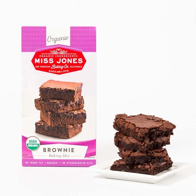 Miss Jones Baking Organic Fudge Brownie Mix Non-GMO Vegan-Friendly: Rich Cocoa (Pack of 3)