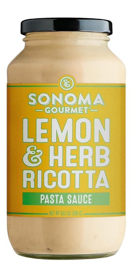 Sonoma Gourmet Family Pasta Night Gift Set – Four Pack | Cherry Tomato Creamy Alfredo Tomato Basil Alfredo &amp Lemon Herb Ricotta Sauces | Premium Variety Pack for Pasta Lovers