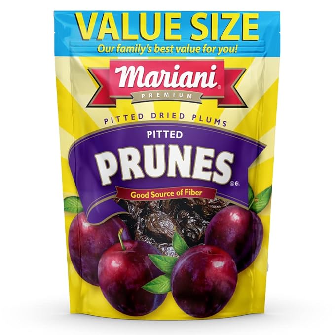 Mariani Pitted Prunes | Dried Fruit | Healthy Snacks for Kids &amp Adults | Vegan Snacks | Gluten Free Snacks | No Sugar Added Fat Free Cholesterol Free | 36 Ounces (Pack of 1)