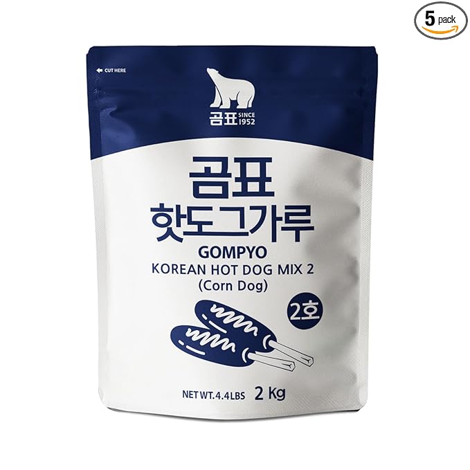 GOMPYO Korean Hot dog Mix 2 (Corn dog) 4.4 Pound (Pack of 5)