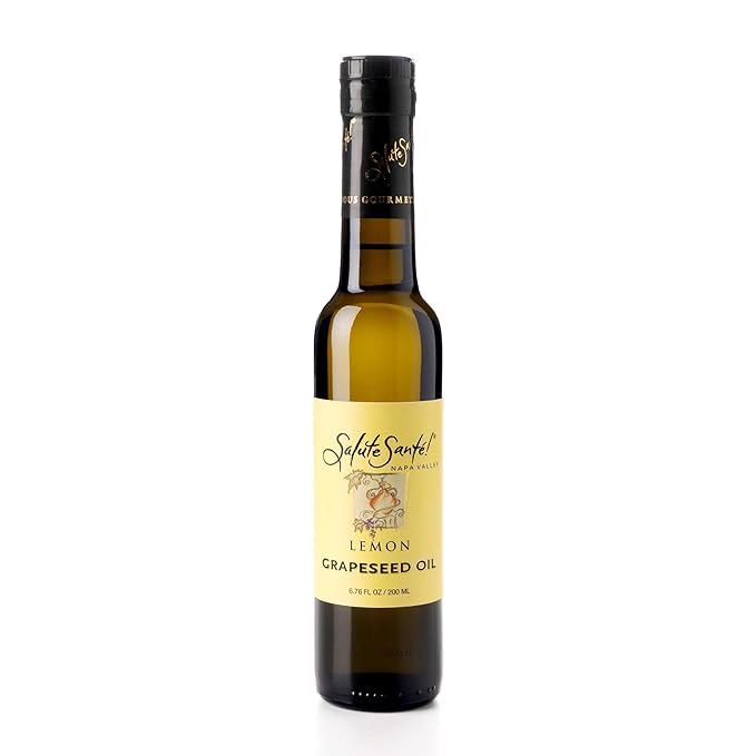 Salute Santé! Cold Pressed Food-Grade Grapeseed Oil – 200ml 6 Pack – Healthy Vegan Cooking Oil for Dipping Finishing &amp Marinades – Non-GMO Upcycled High Antioxidant Award-Winning Gourmet Oil