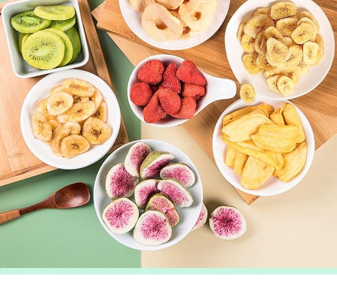 Instant Dried Vegetables and Fruits Chips 17.6 Ounce/can Crispy Mixed Fruits and Vegetables Strawberry Banana Apple Fig Fruits Vegetables Snacks Snack Foods Chinese Foods Vegan (5 Cans)