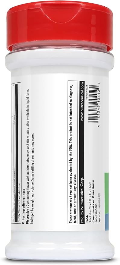 KAL Sure Stevia Extract Powder Low Carb Plant Based Stevia Sweetener Great Taste Zero Calories Zero Sugar Low Glycemic &amp Perfect for a Keto Diet 60-Day Guarantee Approx. 1820 Servings 3.5
