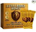 Royal Boost Honey - Apple Infused Linden Tree Honey with Royal Jelly &amp Panax Ginseng - 24 Sachets x 10g Each | On-the-go Snack | Individually Sealed Honey Packs - Smooth Natural Sweetness for Tea