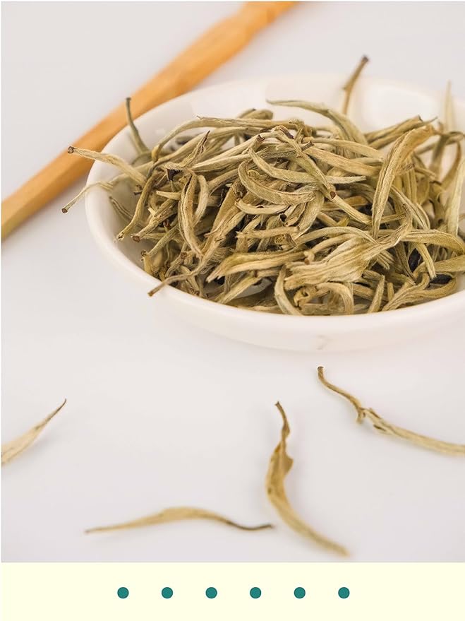 GLDNT Organic Silver Needle White Tea Premium Chinese Organic White Tea Loose Leaf Low Caffeine Delicate &amp Smooth Flavor 3.5oz