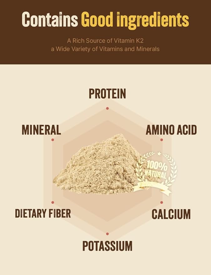 Korean Traditional Fermented Soybean Powder 17.6oz - Nattokinase Source Cheonggukjang Powder Soy Bean Natto Powder 500.0 grams 17.6 Ounce 1