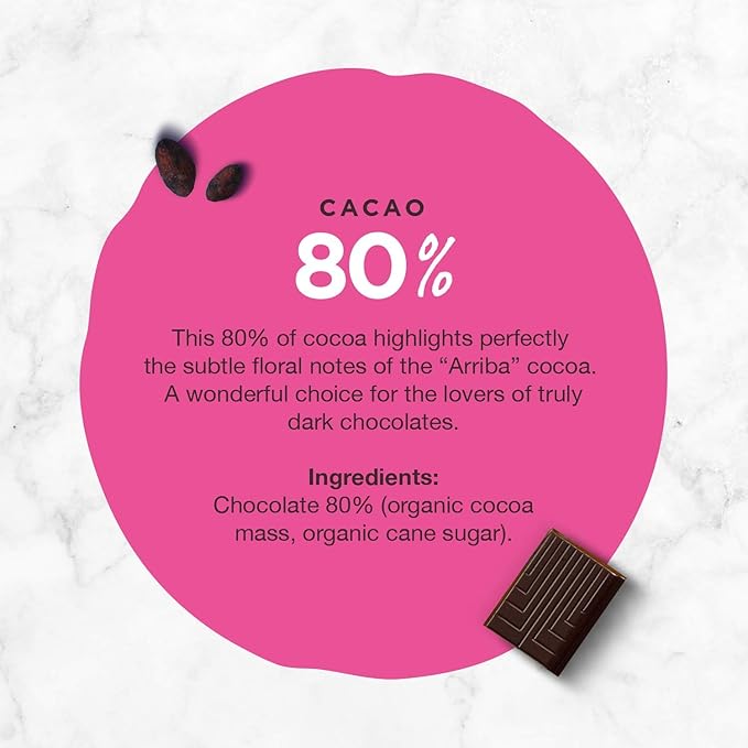 Hoja Verde Organic Dark Chocolate 80% Dark Chocolate I Vegan Gluten Free Soy Free Non GMO Paleo