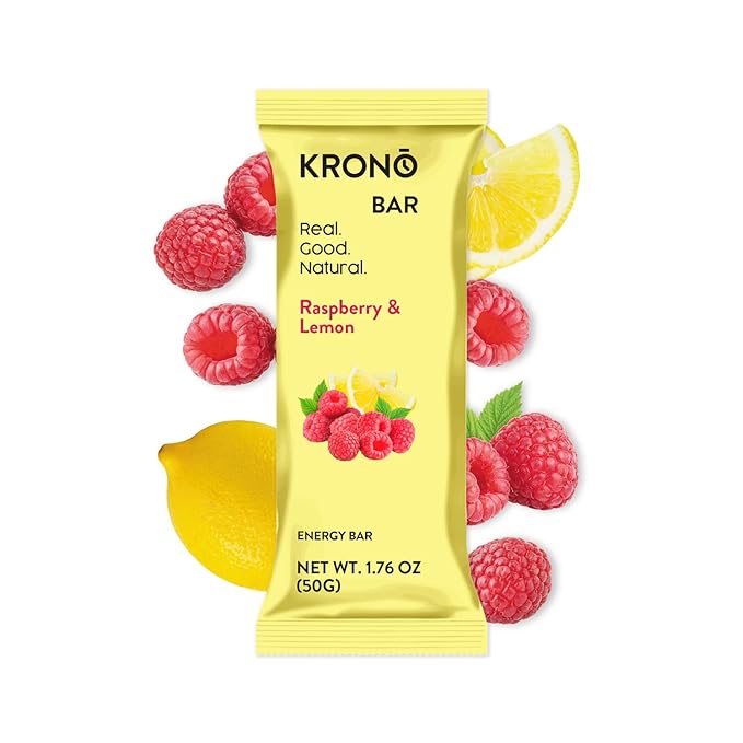 Krono Nutrition Energy Bar - Made with Natural Ingredients - Vegan - Gluten Free - Nuts Free - Soy Free - 50 gram per bars - 12 bars per box (12 count Strawberry &amp Pineapple)