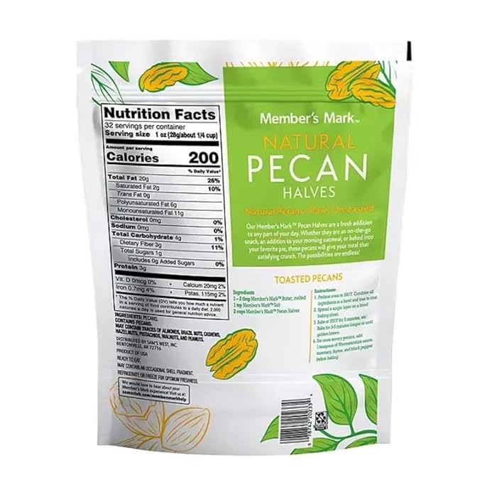 M-Natural Pecan Halves 32 Ounces (1 Pack)