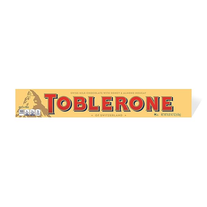 Toblerone Swiss Milk Chocolate Giant Candy Bar with Honey and Almond Nougat 9 lb 14.7 oz