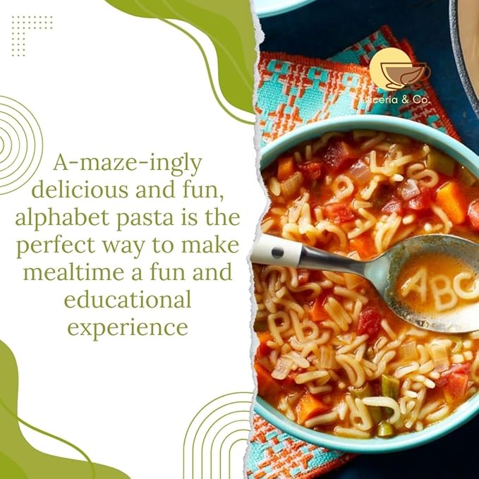 Jellybean Foods Alphabet Pasta Noodles – Alphabet Shaped Pasta – abc Pasta– English Alphabet Pasta – Pasta in Alphabetic design (5 Lbs.)