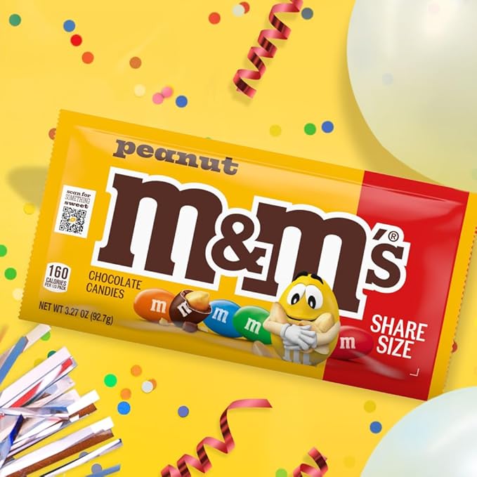 M&ampM’S Peanut Milk Chocolate Individually Wrapped Candy Share Size Bulk Chocolate Candy 78.48 Oz 24 Ct