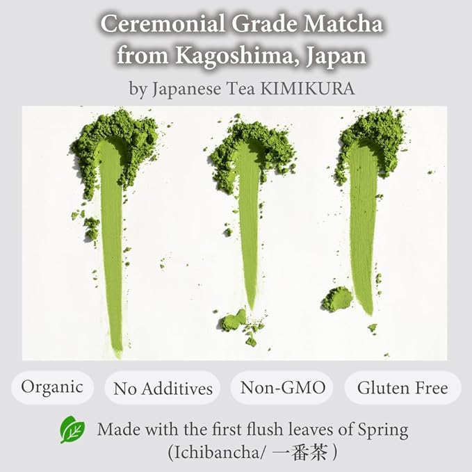 ORGANIC CEREMONIAL Matcha Green Tea Powder from Kagoshima JAPAN | Japanese Tea KIMIKURA | Matcha KIMIKURA (100g/3.5oz 1pack)