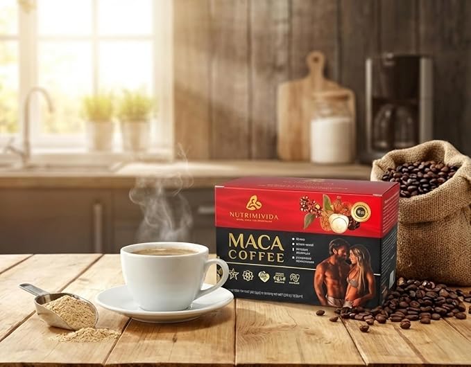 12 in 1 Maca Mushroom Coffee | Arabica Coffee with Maca | Herbs &amp Functional Mushrooms | Non-GMO Vegan | 15 Sachets