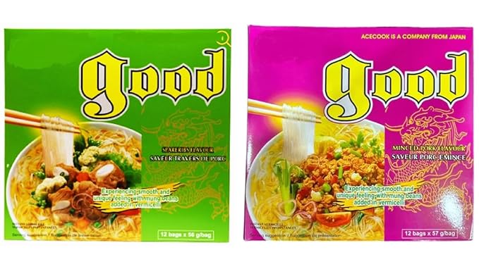 Asia Style Instant Noodles (COMBO ACECOOK SPRREIBS CLEAR NOODLES)
