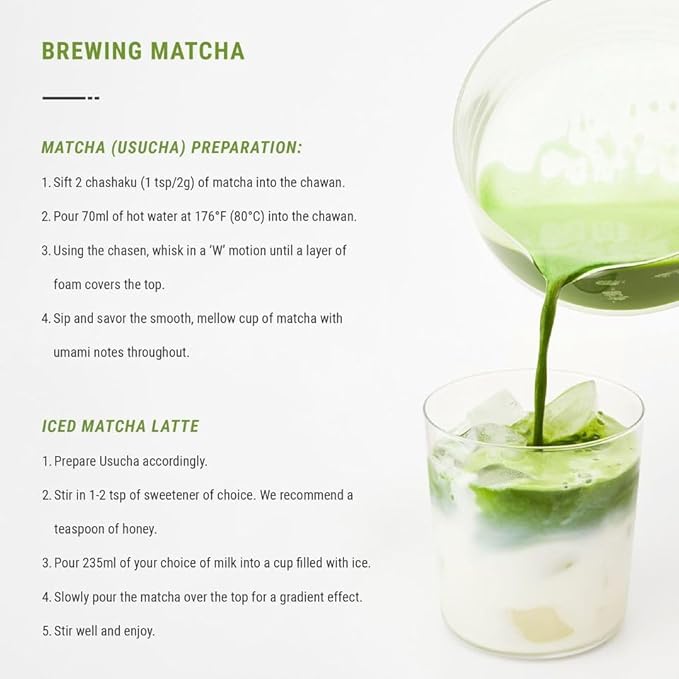 Senbird Premium Ceremonial Matcha - Japanese Powdered Green Tea - From Kyoto Japan - Tea Powder in Airtight Tin (1.06oz/30g)