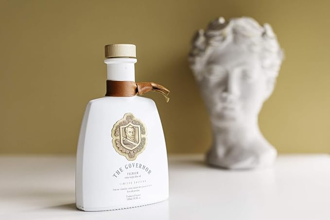 The Governor Limited Edition Extra Virgin Olive Oil - Unfiltered Cold-Pressed Early Harvest Single Origin - Peppery Robust Spicy Notes - Packed with Polyphenols Oleocanthal Antioxidants 500ml