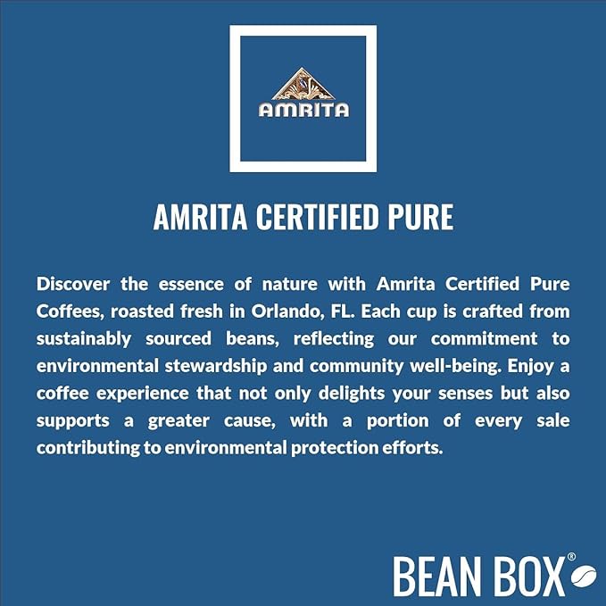 Bean Box Sampler - Roasted by Amrita Certified Pure 3-Pack Whole Bean Coffee Gourmet Coffee