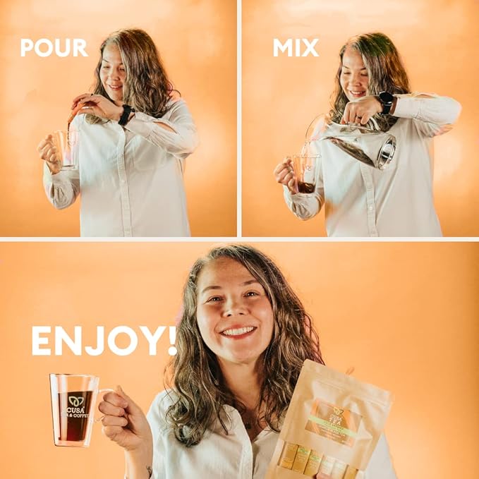 Cusa Tea &amp Coffee | Premium Instant Mango Black Tea With Real Fruit &amp Spices | Organic Leaves Drink Mix Packets | Hot or Iced Tea (30 Single Servings)