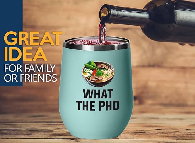 Ramen Lover Teal Edition Wine Tumbler 12oz - What the pho - Food Lovers chicken pumpkin vegan pantry spicy noodles