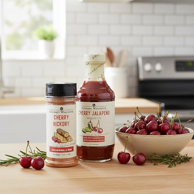 Gourmet Warehouse Cherry Hickory Spice Rub Gluten Free No MSG No HFCS 4 Ounces (Pack of 3)