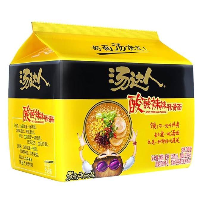 Chinese food Instant noodles 统一 方便面 汤达人 酸酸辣辣方便面 五连包 130g*5袋装