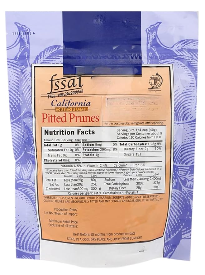 Generic Prunes Unsweetened Premium Pitted Prunes Soft Moist &amp Delicious - 283g