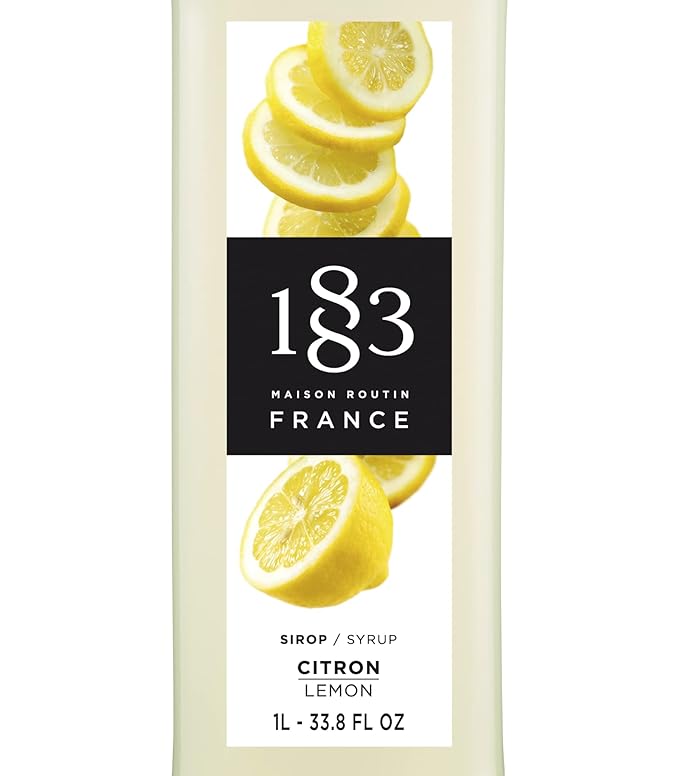 1883 Lemon Syrup for Drinks Made in France 1 Liter Glass Bottle