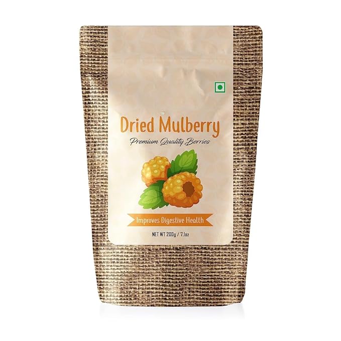 Generic Naturally Dried Mulberries | Naturally Sweet Dried Mulberry - 200 Grams