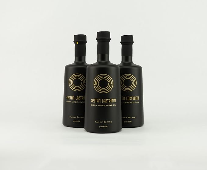 CRETAN LABYRINTH Family Estate High Phenolic (Lab Report Over 1000 mg/kg) Antioxidant Polyphenol Rich 2025 Harvest Greek Extra Virgin Olive Oil Cold Pressed Multiple Award Winner Monovarietal Koroneik